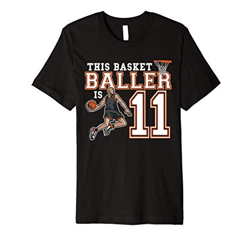 11 Year Old Basketball Birthday Party Hoops Player 11th Gift Premium T-Shirt