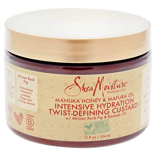Shea Moisture Manuka Honey and Mafura Oil Twist-defining Custard Moisturizer for Unisex, 12 Ounce Shea Moisture Manuka Honey and Mafura Oil Twist-defining Custard Moisturizer for Unisex, 12 Ounce
