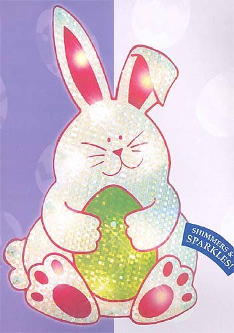 Northlight Lighted Shimmering Easter Bunny Window Silhouette Decoration, 17 inch