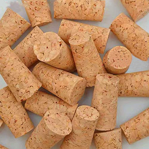 120 Pack Natural Soft Wood Corks, Tapered Cork Wooden Beer Bottle Stopper for Wine Making Craft, Leakproof