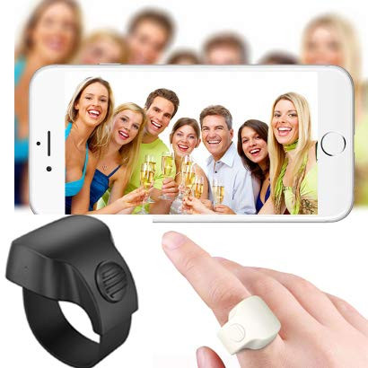 Camera Shutter Remote Control - USB Bluetooth Wireless Selfie Button Clicker - Compatible with iPhone, iPad, Android, Samsung and Google Pixel Cell Phones, Smartphones and Tablets 30ft Range,Black