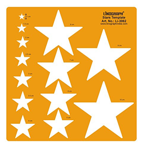 Linograph Stars Pattern Designing Template Craft Drafting Shapes Stencil