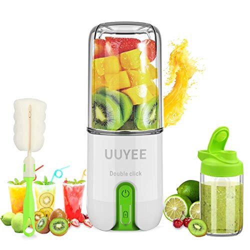 ?UUYEE 16oz Portable Blender?Personal Blender for Shakes and Smoothies , Mini Blender and Juicer Mixer, USB Rechargeable Blender with Six Large Blades and Tritan Cup for Sports,Travel,Gym ?UUYEE 16oz Portable Blender?Personal Blender for Shakes and Smoothies , Mini Blender and Juicer Mixer, USB Rechargeable Blender with Six Large Blades and Tritan Cup for Sports,Travel,Gym