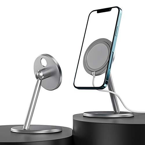 Phone Stand for MagSafe Charger, Adjustable Aluminum Magnetic Wireless Charger Holder for MagSafe Compatible with MagSafe Charger for iPhone 12/12 Pro/12 Mini/12 Pro Max