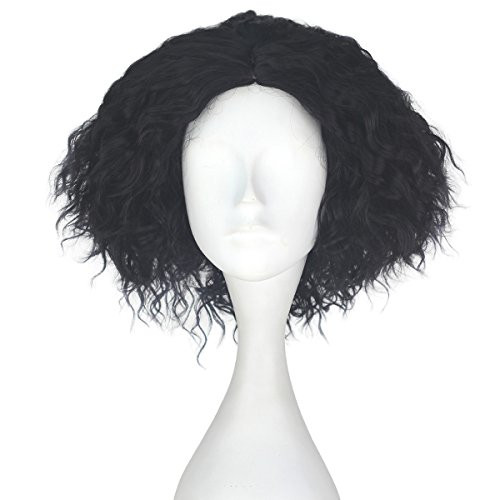 Miss U Hair Synthetic Short Fluffy Curly Hair Men Boy Party Cosplay lolita Wig Halloween Adult(Jet black)