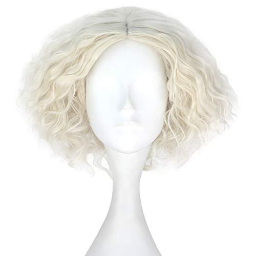 Miss U Hair Synthetic Short Fluffy Curly Hair Men Boy Party Cosplay lolita Wig Halloween Adult(Beige)