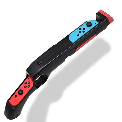 Game Gun Controller for Switch Joy Cons Hand Grips Shooting Games Wolfenstein 2: The New Colossus, Big Buck Hunter Arcade - for Nintendo Switch and Other Shooting Games