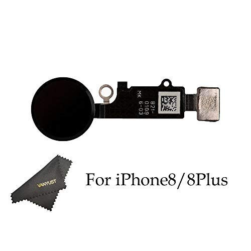 VANYUST Replacement Home Button Key Flex Cable Assembly with Rubber Ring Compatible for iPhone 8 and 8 Plus (Black)