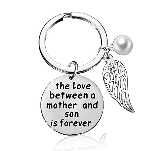 Family Pearl Mom Keychain Gifts from Son Daughter - The Love Between A Mother and Daughter/Son is Forever Keyring Best Mother's Day Gift Jewelry (Mother and Son) Family Pearl Mom Keychain Gifts from Son Daughter - The Love Between A Mother and Daughter/Son is Forever Keyring Best Mother's Day Gift Jewelry (Mother and Son)