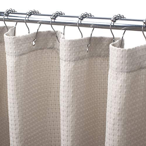AmazerBath Waffle Shower Curtain, Heavy Duty Fabric Shower Curtains with Waffle Weave Hotel Quality Bathroom Shower Curtains, 72 x 72 Inches (Khaki Honeycomb) AmazerBath Waffle Shower Curtain, Heavy Duty Fabric Shower Curtains with Waffle Weave Hotel Quality Bathroom Shower Curtains, 72 x 72 Inches (Khaki Honeycomb)
