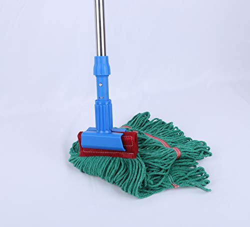 Polyester Cotton Yarn Stainless Steel Mop Set Microfiber Mop with Telescopic Handle(Green)