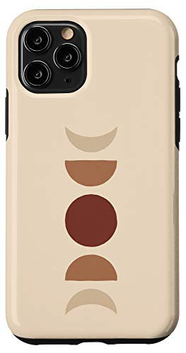 iPhone 11 Pro Phases of Moon Boho Beige Rust Red Burnt Orange Case