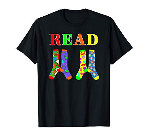 Reading Teacher Read Books Wacky Socks T-Shirt