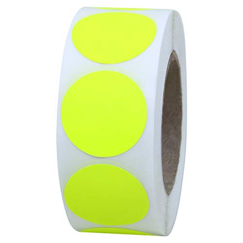 Hybsk 1 Inch Round Blank Fluorescent Yellow Shooting Target Pasters   Total 1,000 Adhesive Target Dots Per Roll (Fluorescent Yellow)