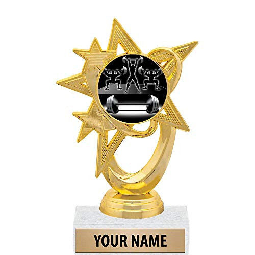 5.5 inch Gold Bodybuilding Trophies, Custom Astral Star Bodybuilding Trophy Award Prime