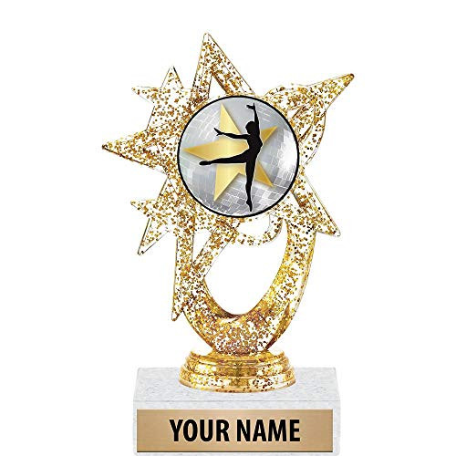 5.5 inch Gold Glitter Female Ballet Trophies, Custom Astral Star Female Ballet Trophy Award Prime 5.5 inch Gold Glitter Female Ballet Trophies, Custom Astral Star Female Ballet Trophy Award Prime