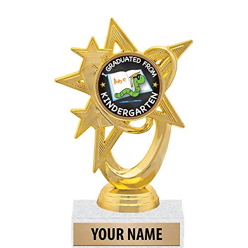 5.5 inch Gold Kindergarten Graduation Trophies, Custom Astral Star Kindergarten Graduation Trophy Award Prime