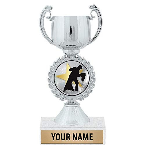 6.5 inch Silver Ballroom Dance Star Trophies, Custom Chaplet Cup Ballroom Dance Star Trophy Award Prime