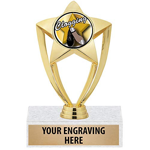 6 inch Gold Star Clogging Dance Trophies - Customized Dance Trophy Award Prime