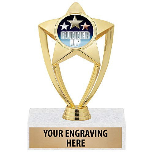 Runner Up Trophy - 6 inch Gold Star Runner-Up Recognition Trophy Awards Prime