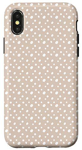 iPhone X/XS White Tan - Dalmation Animal Print Spot Pattern Case