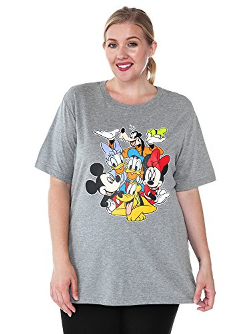 Disney Womens Plus Size T-Shirt Mickey Minnie Mouse Donald Daisy Pluto (Grey, 3X) Disney Womens Plus Size T-Shirt Mickey Minnie Mouse Donald Daisy Pluto (Grey, 3X)