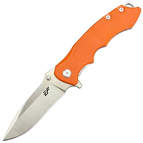 Eafengrow EF12 Folding Knife,D2 Steel Blade EDC Pocket Knife Tactical Camping Outdoor Tool Knives, G10 Handle with Safe Open, Liner Lock and Pocket Clip (Orange)