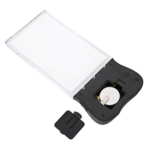 Reading Magnifier, 2X Rectangular Rimless Handheld Reading Magnifying Glass with LED Lights Reading Magnifier