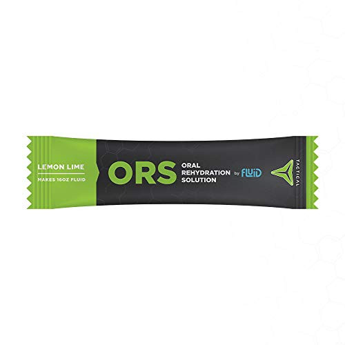 Fluid Tactical - ORS (Oral Rehydration Solution), Recover Faster, Extreme Dehydration Electrolytes, 12pack (Lemon Lime)