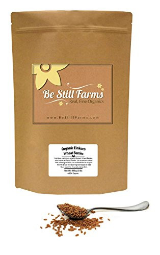 Be Still Farms Organic Einkorn Wheat Berries (2lb) Organic Farro Grain for Farro Flour - Einkorn Berries - Virgin Wheat - Organic Wheat Berries Bulk for Wheat Berry Bread - Bulk Farro Whole Grain