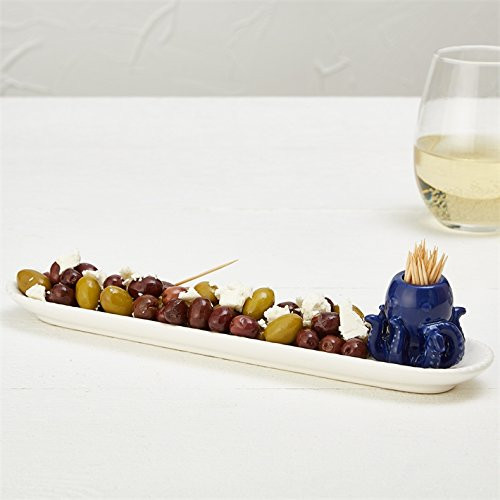 Two's Company Hors D'oeuvre Platter with Octopus Pick Holder