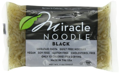 Miracle Noodle Black Shirataki Noodles, 7 oz (Pack of 6), Angel Hair Pasta, Low Carbs, Low Calorie, Gluten Free, Soy Free, Keto Friendly