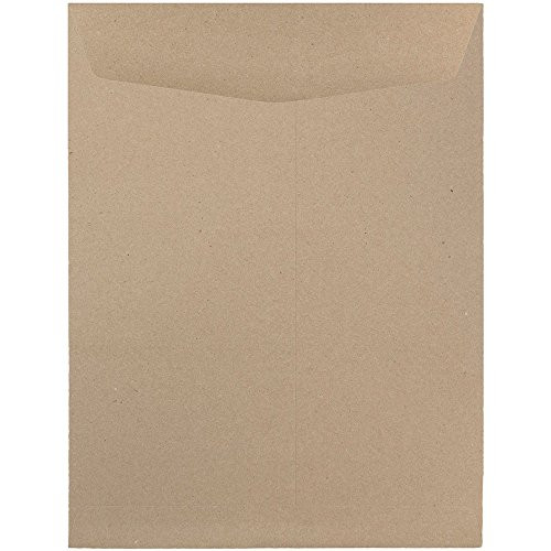 JAM PAPER 9 x 12 Open End Catalog Premium Envelopes - Brown Kraft Paper Bag - 25/Pack