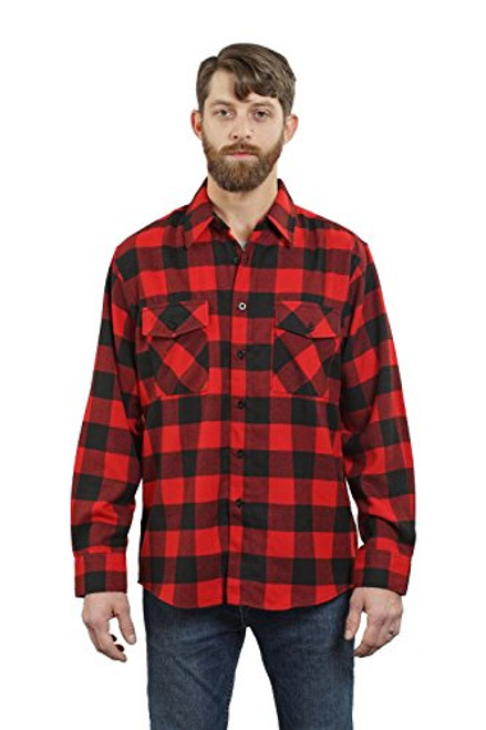 YAGO Men's Long Sleeve Flannel Plaid Button Down Shirt YG2508 (Red/Black, XXX-Large) YAGO Men's Long Sleeve Flannel Plaid Button Down Shirt YG2508 (Red/Black, XXX-Large)