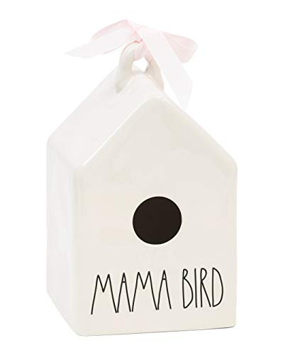 Rae Dunn 2020 Square Mama Bird Birdhouse with Two Birds Icon on Back