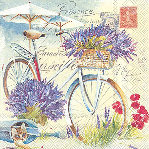 Boston International IHR 3-Ply Lunch Paper Napkins, 6.5 x 6.5-Inches, Provence Toujour