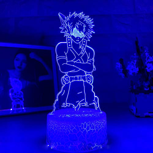 My Hero Academia LED Light 3D Illusion MHA Katsuki Bakugo Anime Lamp Colourful Kids Bedroom Lighting