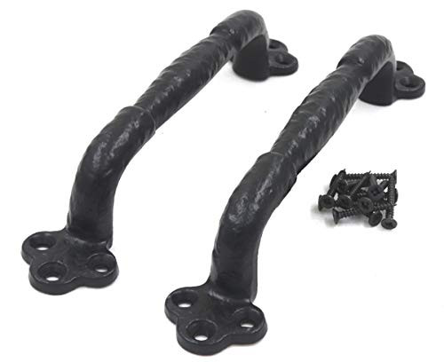 Rustic Cast Iron Gate Door Handle Pull/Heavy Duty Barn Door Pull Handle/ Set of Two by The Metal Magician