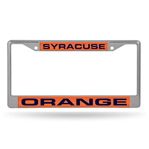 NCAA Rico Industries Laser Cut Inlaid Standard Chrome License Plate Frame, Syracuse Orange - Orange Insert Team Color, 6 x 12.25-inches NCAA Rico Industries Laser Cut Inlaid Standard Chrome License Plate Frame, Syracuse Orange - Orange Insert Team Color, 6 x 12.25-inches