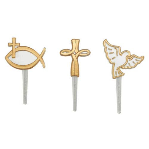 12 Spiritual Icons Cupcake Picks Religious Symbol Christianity