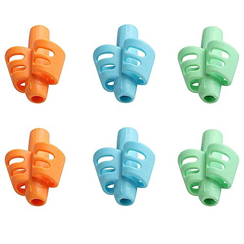 Mekereke Child Pencil Grips Gripper Writing Aid Grip Pen Grips for Kids Handwriting Pencil Grips Children Pencil Holder Writing Aid Grip Trainer(Set of 6PCS)