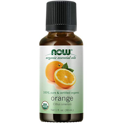 NOW Essential Oils, Organic Orange Oil, Uplifting Aromatherapy Scent, Cold Pressed, 100percent Pure, Vegan, Child Resistant Cap, 1-Ounce