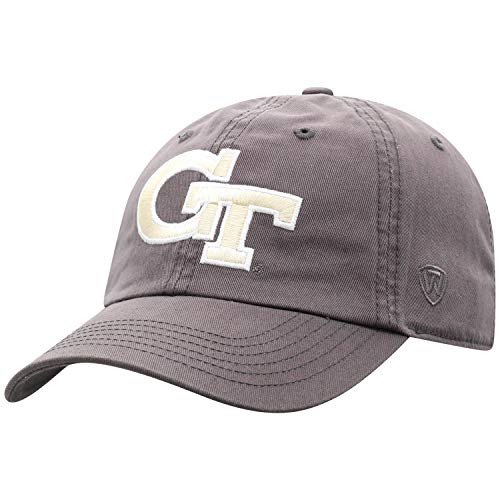 Top of the World Georgia Tech Men's Adjustable Relaxed Fit Charcoal Icon hat, Adjustable
