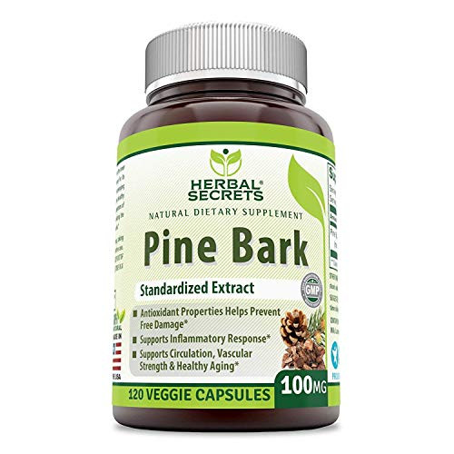 Herbal Secrets Pine bark Extract 100 mg 120 Veggie Capsules (Non-GMO) Antioxidant and Anti-inflammatory Properties* Protection Against Free Radicals* Supports Circulation, Vascular Strength* Herbal Secrets Pine bark Extract 100 mg 120 Veggie Capsules (Non-GMO) Antioxidant and Anti-inflammatory Properties* Protection Against Free Radicals* Supports Circulation, Vascular Strength*