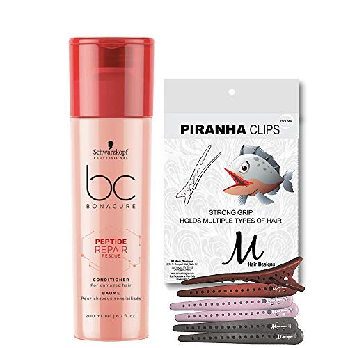 Schwarzkopf BC Bonacure Conditioner Peptide Repair Rescue 200 ml and M Hair Designs Piranha Hair Clips (Bundle - 2 items) Schwarzkopf BC Bonacure Conditioner Peptide Repair Rescue 200 ml and M Hair Designs Piranha Hair Clips (Bundle - 2 items)