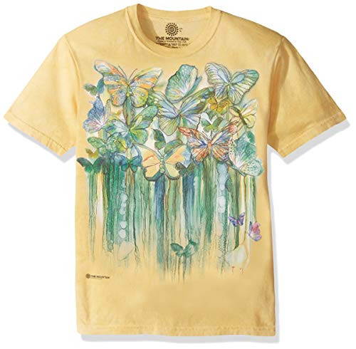 The Mountain unisex adult Rainbow Butterflies T Shirt, Yellow, XX-Large US The Mountain unisex adult Rainbow Butterflies T Shirt, Yellow, XX-Large US