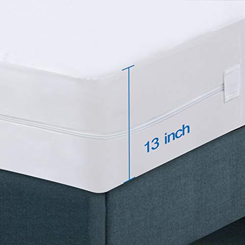 Premium Zippered Mattress Encasement, 100percent Waterproof Mattress Protector, Full Size Mattress Cover, Fits 11-14Depth Premium Zippered Mattress Encasement, 100percent Waterproof Mattress Protector, Full Size Mattress Cover, Fits 11-14Depth