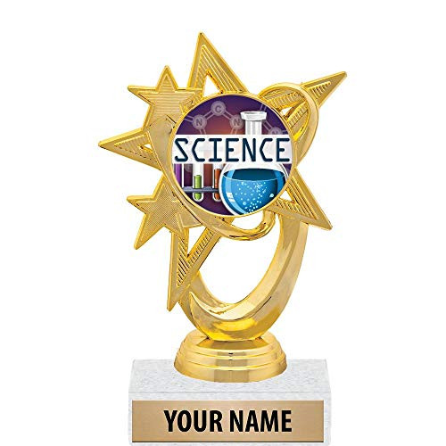 5.5 inch Gold Science Trophies, Custom Astral Star Science Trophy Award Prime