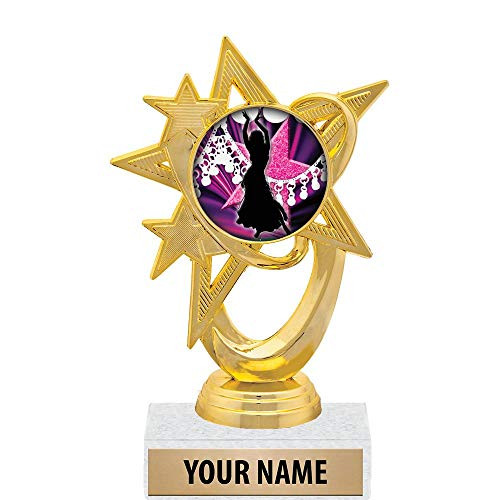 5.5 inch Gold Belly Dancing Trophies, Custom Astral Star Belly Dancing Trophy Award Prime