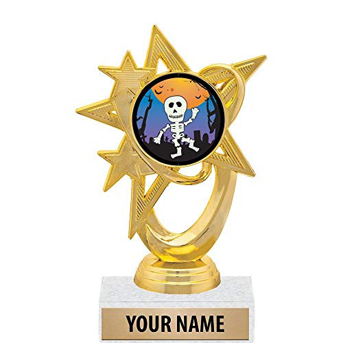 5.5 inch Gold Halloween Skeleton Trophies, Custom Astral Star Halloween Skeleton Trophy Award Prime